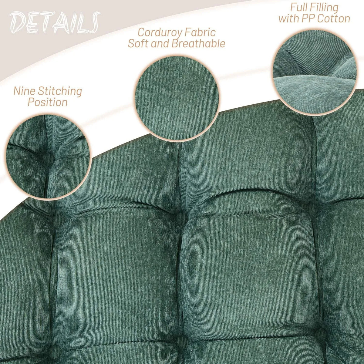 Tufted Corduroy Floor Cushion, Round Floor Pillow Seat