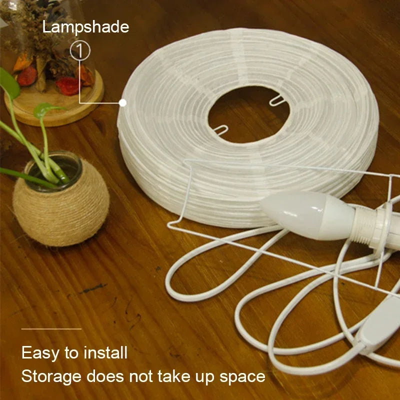 Rice Paper Lantern Lamp, Japanese Tripod Table Lamp
