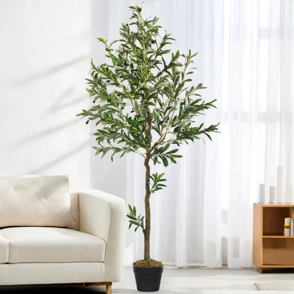 Faux Olive Tree, Artificial Potted Olive Tree