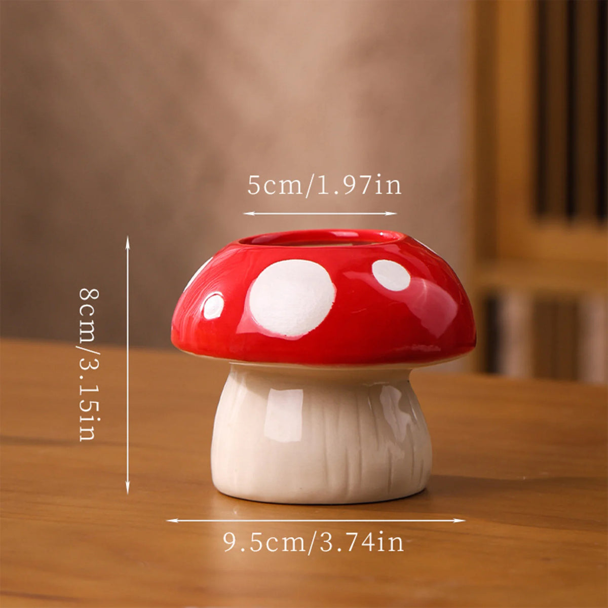 Mushroom Ceramic Vase, Red & Pink Toadstool Planter