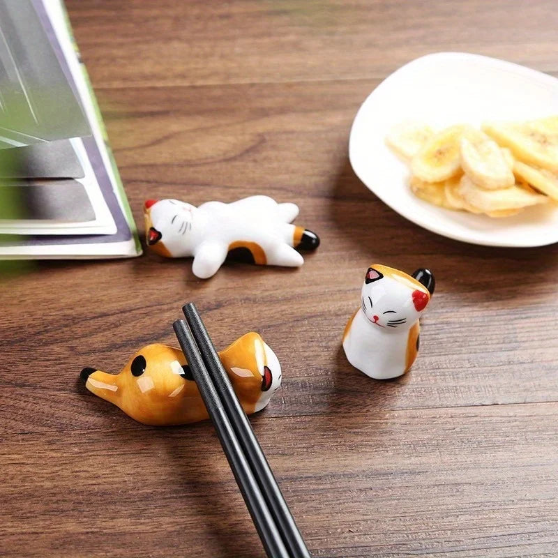 Ceramic Cat Chopstick Rests, Set of 6 product photo 3