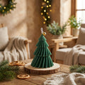 Warmwood cover - Pleated Christmas Tree Candle, Handmade Soy Wax Scented Candle