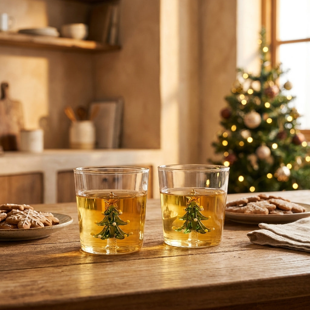 Warmwood cover - Christmas Tree Glass Cup with Glass Tree Inside