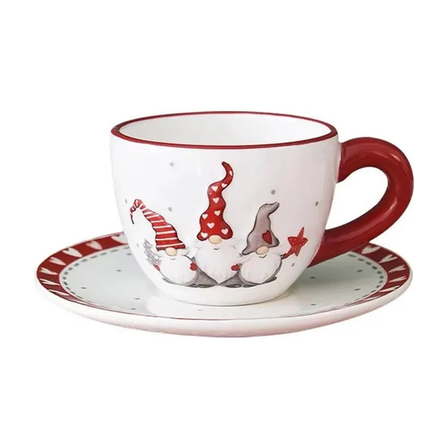 Gnome ceramic cup and saucer