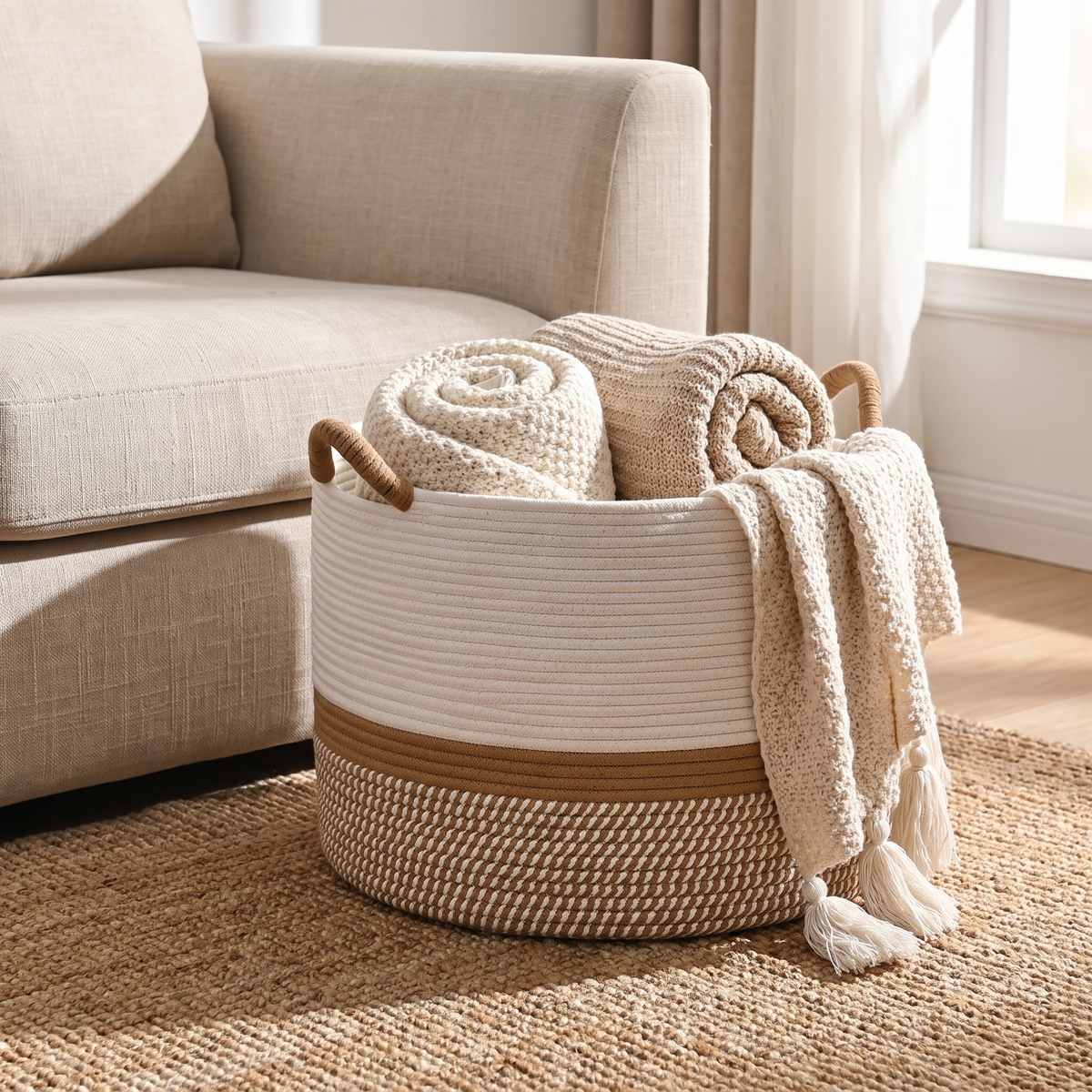 Large Cotton Rope Basket