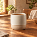 Handmade two-tone ceramic tea cup
