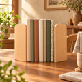 Natural wood bookends