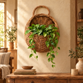 Rattan wall hanging flower basket