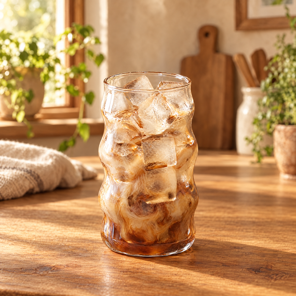 Wavy ripple drinking glass