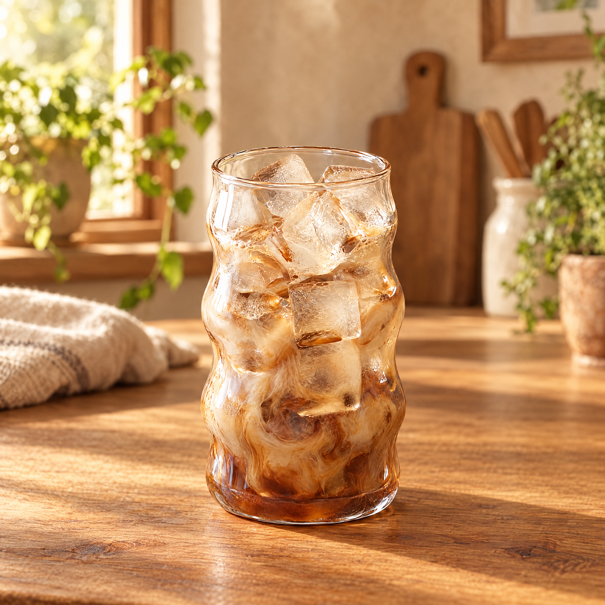 Wavy ripple drinking glass