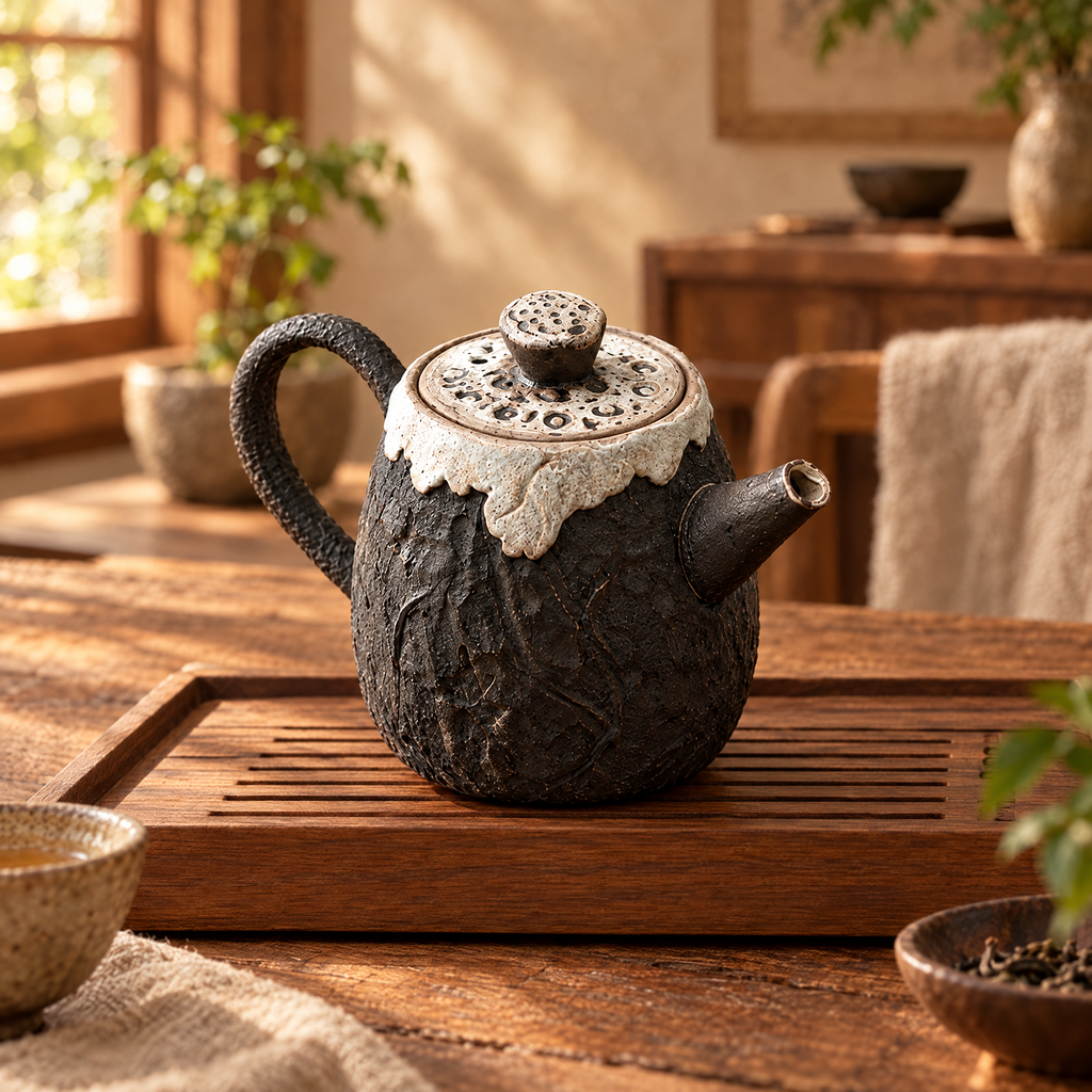 handmade wabi sabi ceramic teapot