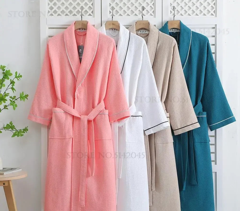 Waffle cotton bathrobes in several colors